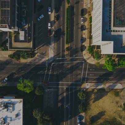 Downtown Fresno Intersection Aerial Image