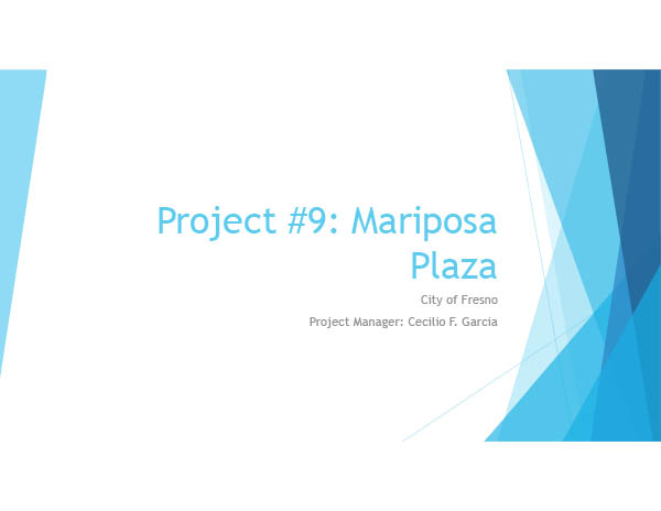 Project #9: Mariposa Plaza Update, March 2021
